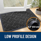 OLANLY Front Door Mat Outside 35x23, All-Season Absorbent Rubber Doormat - Image 4