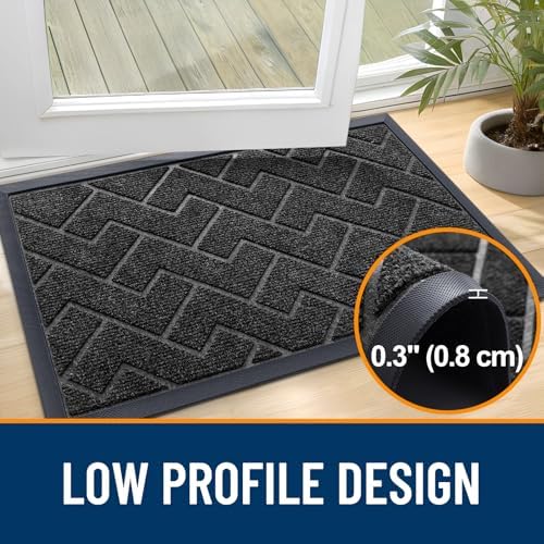 OLANLY Front Door Mat Outside 29.5x17, All-Season Absorbent Rubber Doormat - Image 4