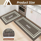 COSY HOMEER Kitchen Rugs Sets of 2 Non-Slip Washable,24"x35"+24"x60" - Image 2