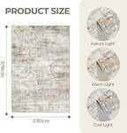 2x3 Rug Non Slip, Small Washable Entryway Rug,Grey - Image 2