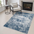 Area Rug Living Room: 3x5 Modern Washable Indoor Soft Carpet Blue by FXRHLP