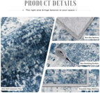 3x8 Washable Runner Rug：Modern Abstract Kitchen Soft Carpet Blue - Image 7