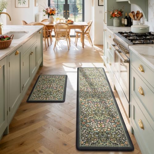 Collive Kitchen Rugs Sets of 2 Padded Kitchen Mats for Floor 20 x71+20"x32" by Collive