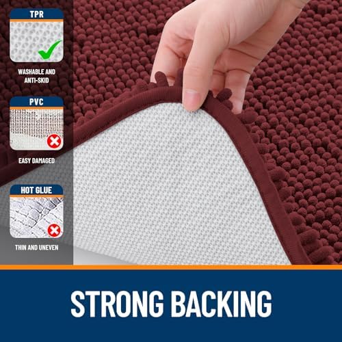 OLANLY Bathroom Runner Rugs 47x20, Extra Soft Absorbent Chenille Bath Rugs - Image 6
