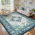 Lofus 5x7 Area Rugs for Living Room Bedroom, Boho Carpet Floral Green Beige by Lofus