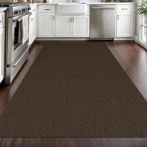 EARTHALL Washable Area Rug, Non Slip Entryway Rug, 4x6 Ft, Brown/Coffee - Image 5