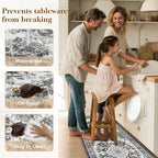 Boho Kitchen Mats for Floor 2PC Anti Fatigue Kitchen Rugs, Dark Grey - Image 5
