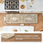 Collive Boho Cushioned Kitchen Mat, Anti Fatigue Mats for Kitchen Floor - Image 2