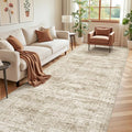 4x10 Runner Rug Non Slip,Washable Hallway Runner Rug,Brown by Restydon