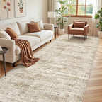 4x10 Runner Rug Non Slip,Washable Hallway Runner Rug,Brown by Restydon