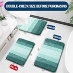 OLANLY Luxury Toilet Rugs U-Shaped 24x20, Soft Absorbent Microfiber Mat - Image 2