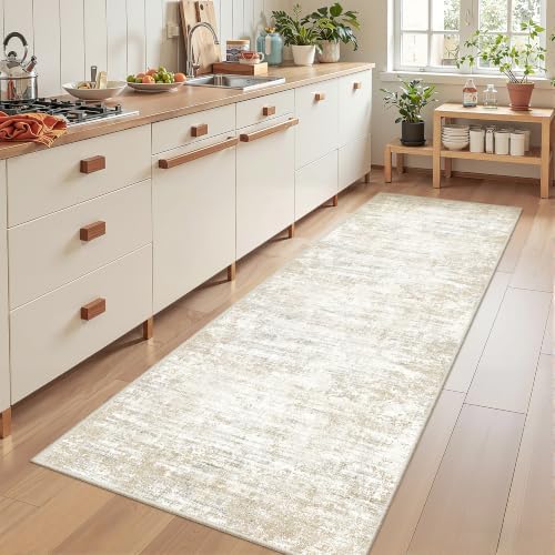 2'6 x 8' Runner Rug Non Slip,Washable Kitchen Rugs,Brown by Restydon
