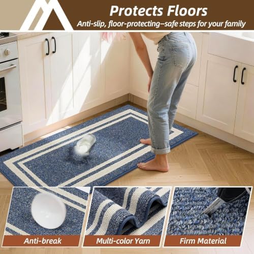 COSY HOMEER Kitchen Rugs Sets of 2 Non-Slip Washable,24"x35"+24"x60" - Image 5