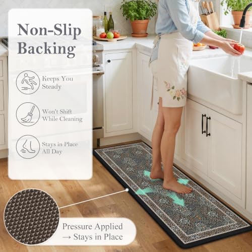 Collive Anti Fatigue Kitchen Mats, Cushioned Kitchen Rugs Non Slip Washable - Image 3