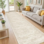 2x12 Runner Rug Non Slip,Washable Hallway Runner Rug,Beige - Image 4