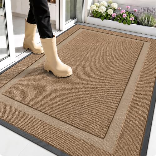 OLANLY Front Door Mat Outside 59x34, All-Season Heavy-Duty Rubber Doormat by OLANLY