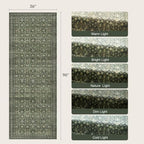 3' X 8' Area Rugs for Hallways, Green Washable Non-Slip Kitchen Runner Rug - Image 2