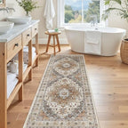 Madane Washable Runner Rug 2x6 Runners for Hallways Non Slip, Turmeric/Grey - Image 5