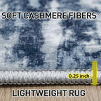 10x14 Area Rugs for Living Room: Washable Abstract Blue Grey Bedroom Carpet - Image 6