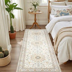 Hallway Runner Rug: 2.6x8 Kitchen Boho Rugs for Living Room Beige - Image 3