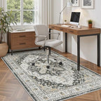 Madane Area Rug 3x5, Washable Vintage Entry Rugs for Bedroom, Black - Image 3