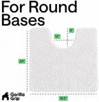 GORILLA GRIP Chenille Bath Rug Mat for Oval Toilet Base, 24x19 White - Image 2