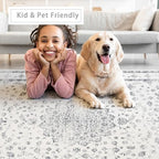 8x10 Washable Area Rugs for Living Room,Bedroom,Dining Room - Neutral Grey - Image 6