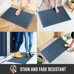 HIYARD Sturdy Front Door Mat, Absorbent Muddy Dirt Resist Welcome Door Mats Outdoor Indoor, Stain and Fade Resistant, Non-Slip Backing Entry Mat Low Profile Doormat for Entryway, 29×17, Light Blue - Image 4