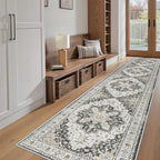 Madane Hallway Runner Rug 2'6''x12' Kitchen Runners Vintage, Black - Image 2
