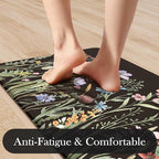 KIMODE Kitchen Mats Cushioned Anti Fatigue, Black Farmhouse Kitchen Rugs - Image 2