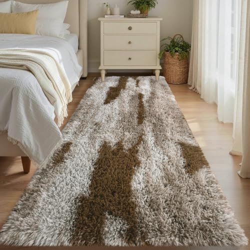 Noahas 2x6 Khaki Fluffy Soft Runner Rug Non-Slip for Bedroom Dorm Hallway by ModernHomeDecor