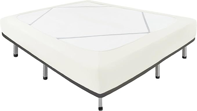 Biscaynebay Decorative Box Spring Cover Full & Full XL Size, Ivory Luxurious Jersey Knitting Stretchy Wrap Around 4 Sides Bed Skirt for Home/Hotels, Easy Fit Wrinkle Free Machine Washable