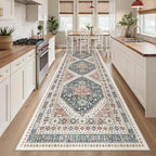 Madane Hallway Runner Rug 3x10 Washable Kitchen Runners 10ft, Navy Blue - Image 3