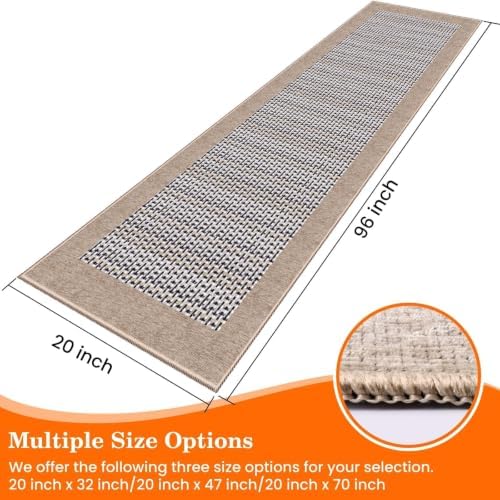 StepRite Kitchen Rugs, Kitchen Mats for Floor, 96"x20" Non-Slip Machine-Washable Kitchen Throw Rug, Absorbent Runner Rugs Office, Sink Standing Desk Mat, Decor Carpet, Khaki - Image 2