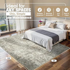 8x10 Area Rugs for Living Room Washable Bedroom Dining Room Beige Brown - Image 2