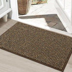 BEQHAUSE Dirt Trapper Door Mat 24" x 36", Non-Slip Washable Doormats, Brown by BEQHAUSE