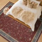 Hazo Haus Oriental 8x12 Large Area Rugs for Living Room - Burgundy Rug for Bedroom Under Bed, Dining Room Under Kitchen Table, Washable Soft Non Slip Unique Indoor Décor - Image 3