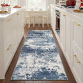 2x5 Blue Rug Runners for Hallways Kitchen Non Slip Washable Entryway Runner Rugs with Rubber Backing 5ft Long Carpet Runner for Laundry Room Bedroom, Low Pile Stain & Fade Resistant, Abstract Navy by Acapet