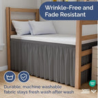 CGK Linens Dorm Room Bed Skirt Full XL - Dorm Essentials - 36" Dark Grey - Image 6