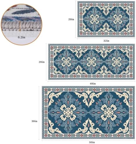 Kitchen Rugs Set of 3, Non Slip Washable Floor Mats with Water Absorbent - Image 2
