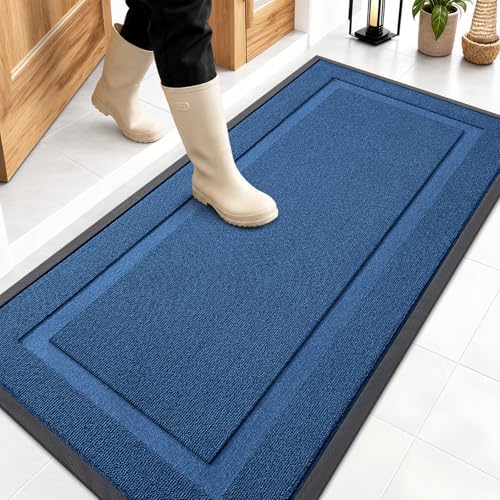 OLANLY Front Door Mat Outside 47x23, All-Season Heavy-Duty Rubber Doormat by OLANLY