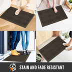HIYARD Sturdy Front Door Mat, Absorbent Muddy Dirt Resist Welcome Door Mats Outdoor Indoor, Stain and Fade Resistant, Non-Slip Rubber Backing Low Profile Doormat for Entryway, 36×24, Brown - Image 4