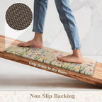 KIMODE Anti Fatigue Kitchen Mats, Farmhouse Floral Kitchen Rugs Sets of 2 - Image 4