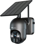 Ctronics 2.5K 4MP Security Camera Wireless Outdoor, WiFi Solar Security Camera Battery Powered, 360° PTZ, Color Night Vision 2560 * 1440P, PIR Human Detection, 2-Way Audio, IP66