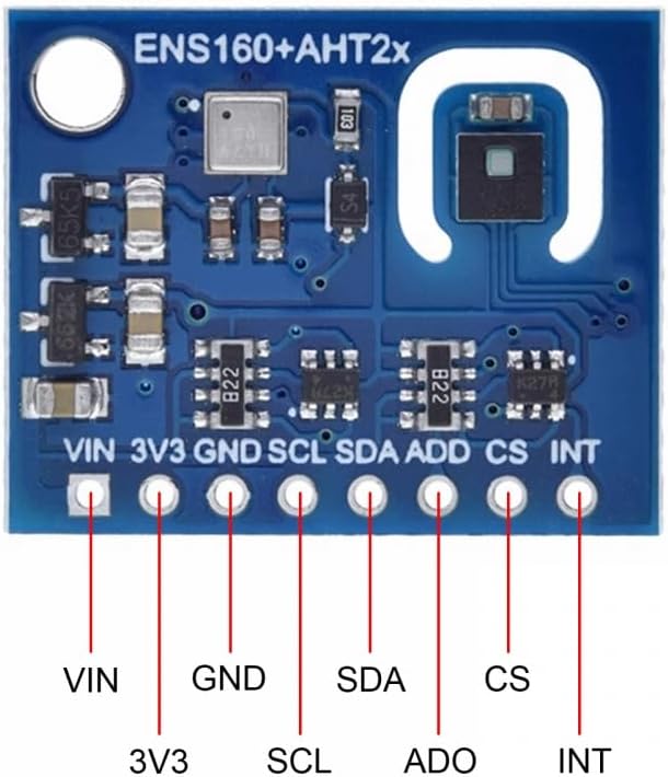 DONGKER ENS160+AHT21 Temperature Humidity Module,High Precision CO2 Air Quality Module for Detection Equipment Humidity Control
