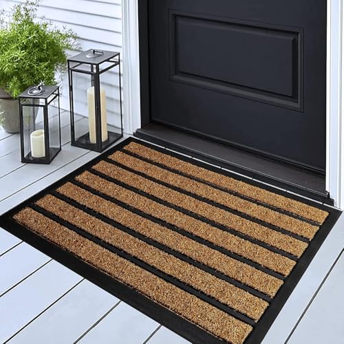 ubdyo Extra Durable Door Mat Outside Entrance (30" x 17", Bright Brown) by UBDYO