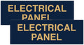 All Quality Basic Electrical Panel Sign - Fire Regulation Safety Compliance Sign - Blue/Gold - Medium (2 Pack)