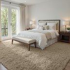 5x8 Fluffy Shag Area Rugs for Living Room Bedroom: Soft Carpet Gray Camel - Image 2