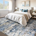 pmtsns Area Rugs 9x12 for Living Room: Washable Rug Modern Abstract Neutral Soft Non-Slip Low-Pile Indoor Large Carpet for Bedroom Dining Room Playroom Home Office (Blue Grey Brown, 9'x12') - Image 6