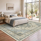 Amada Vintage Washable Area Rug,8'x10',Blue/White - Image 3